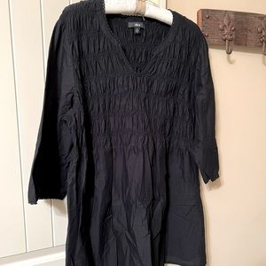 Ellos Black Plus Size (3X) Cotton Tunic